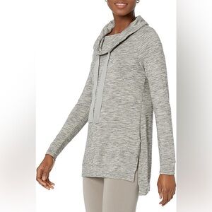 Daily ritual space due grey drawstring funnel neck tunic, XS